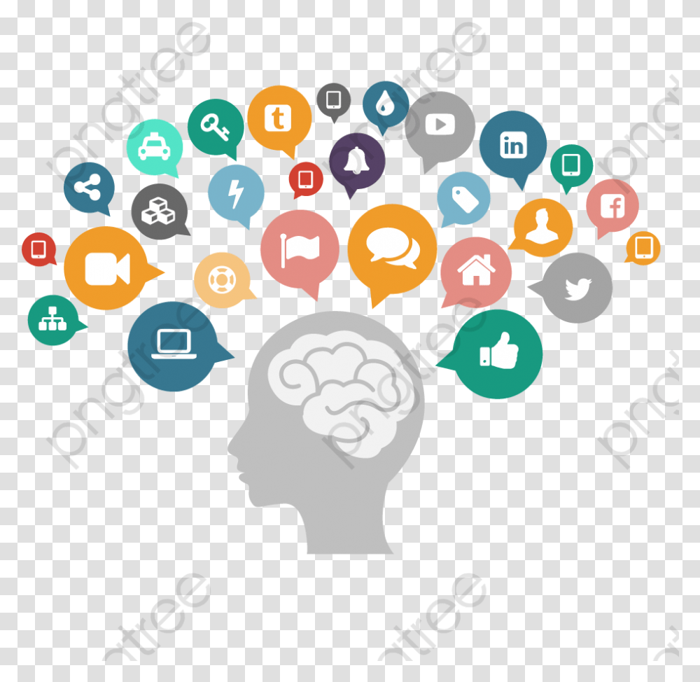 People Thinking Vector Material Thinking Brain Background, Text, Graphics, Art, Crowd Transparent Png