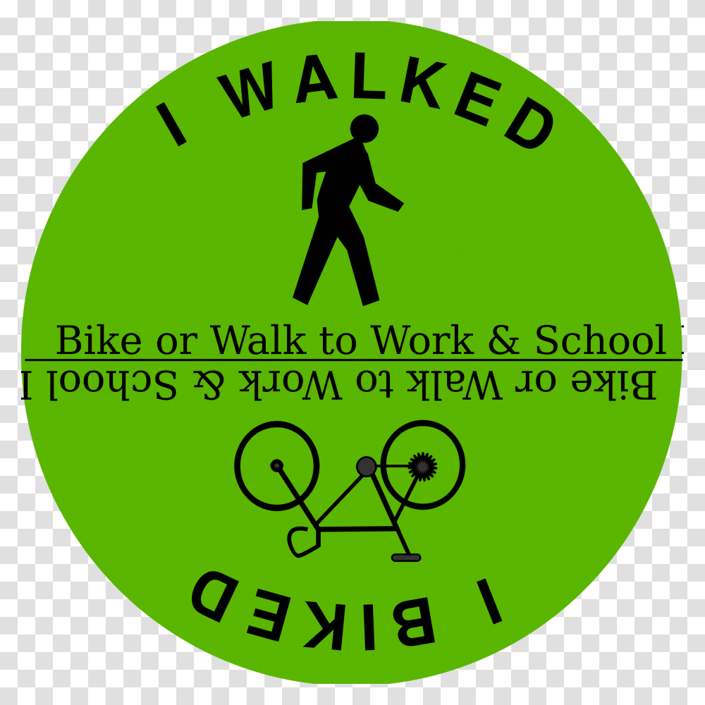People Walk Walk And Bike To School Clipart, Pedestrian, Person, Label Transparent Png