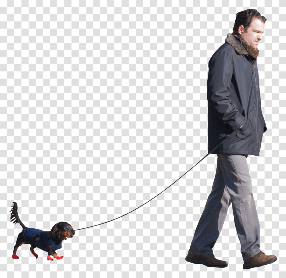 People Walking Dog Man Walking Dog, Person, Human, Sleeve Transparent Png