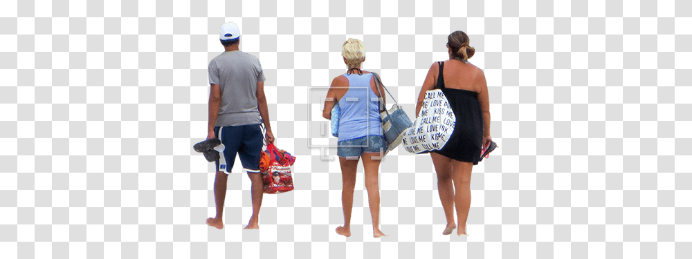 People Walking Immediate Entourage People Going To The Beach, Person, Clothing, Bag, Shorts Transparent Png