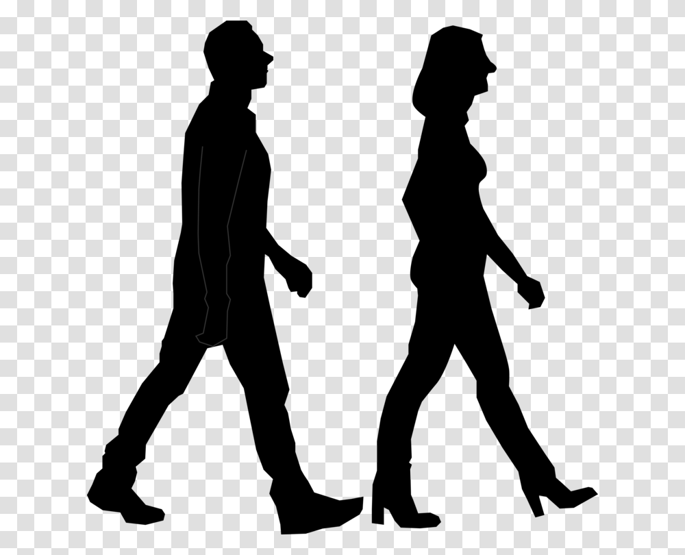People Walking Silhouette, Outdoors, Nature, Gray Transparent Png