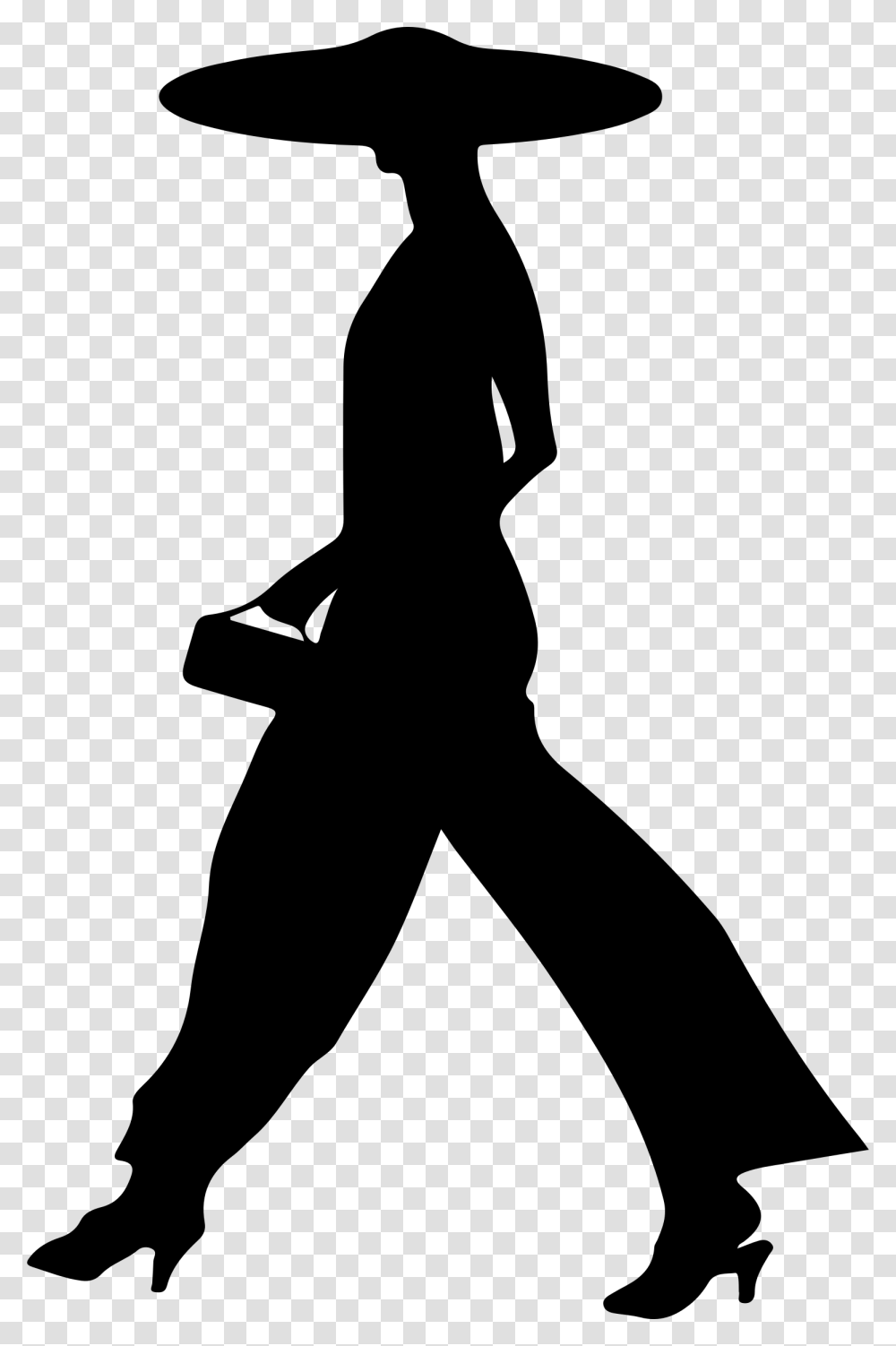 People Walking Vector Download Women With A Hat Silhouette, Gray, World Of Warcraft Transparent Png