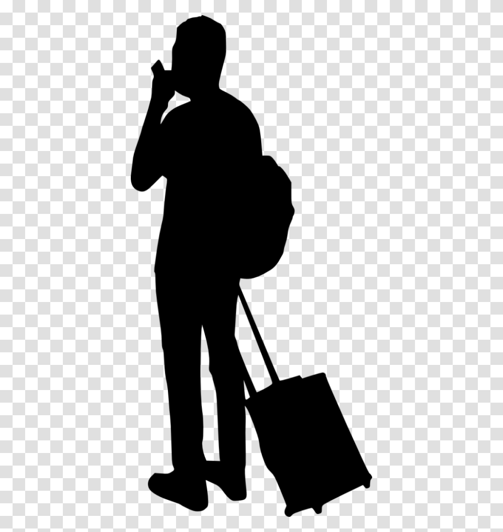 People With Luggage Silhouette, Person, Human, Photography, Outdoors Transparent Png