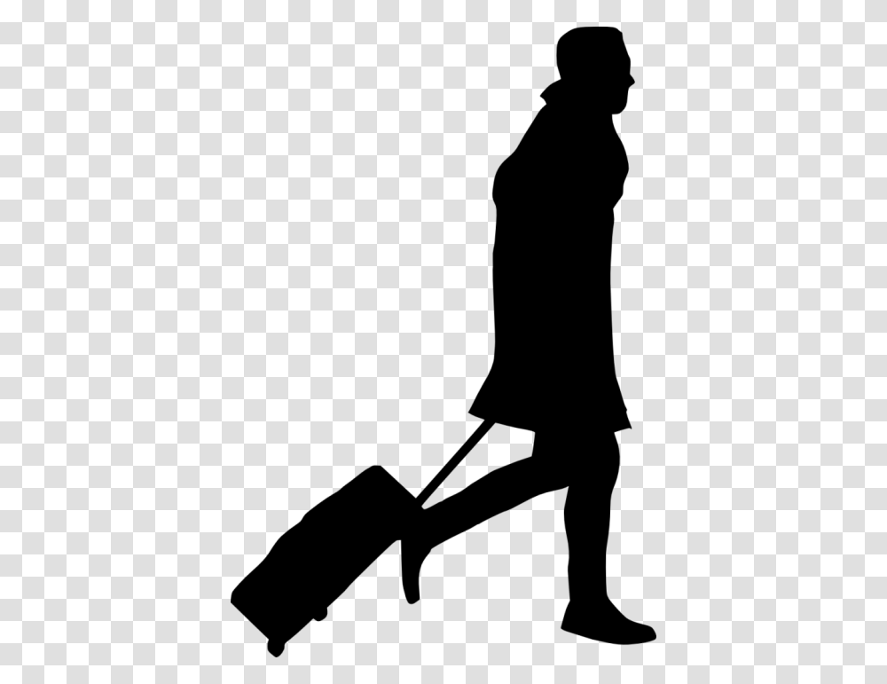 People With Luggage Silhouette, Person, Human, Tool, Lawn Mower Transparent Png