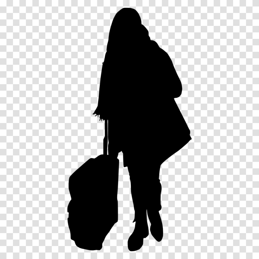 People With Luggage Silhouette, Person, Kneeling, Photography Transparent Png