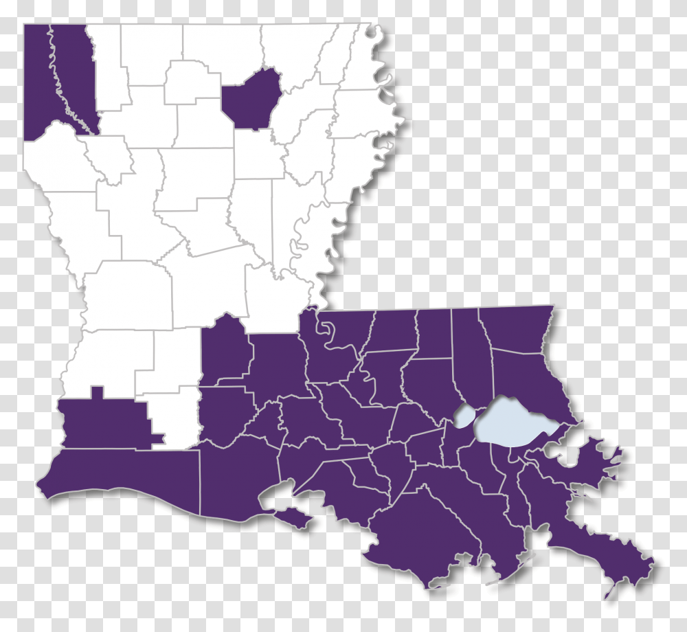 Peoples Health Secure Health 2020 Plan Parish Map Louisiana Purple And Gold, Diagram, Plot, Atlas, Vegetation Transparent Png
