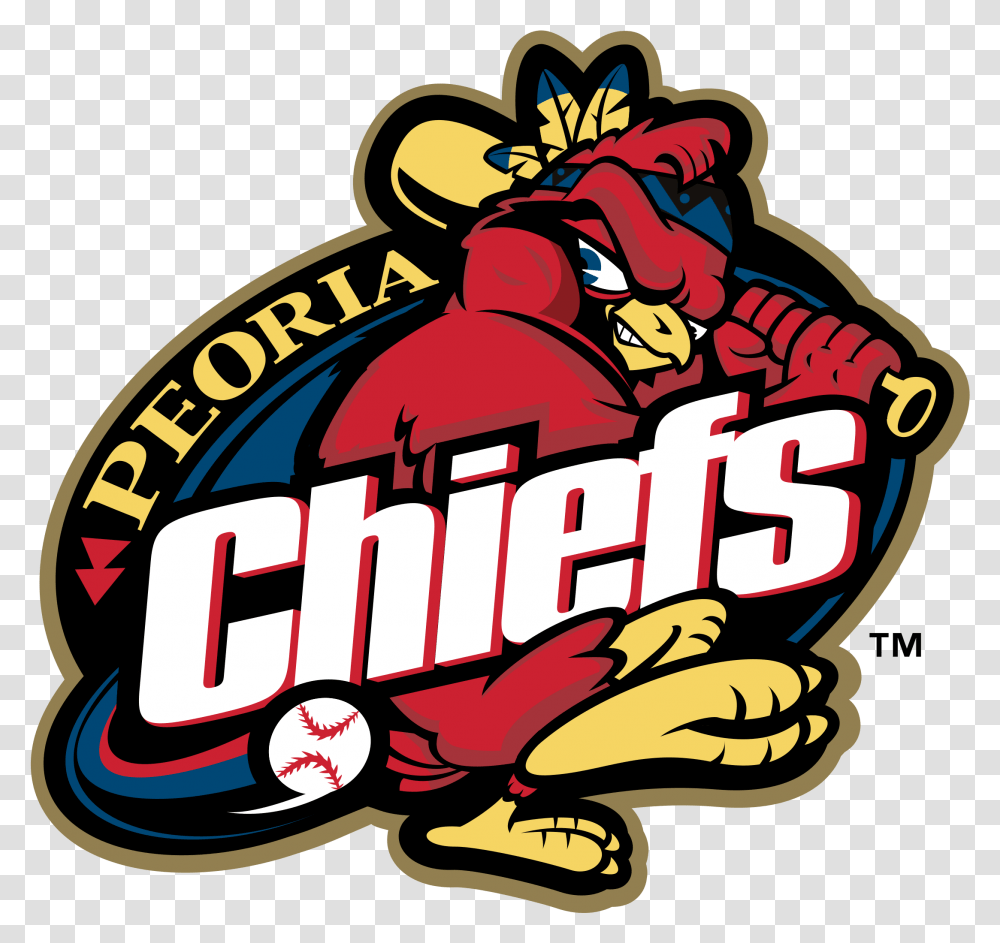 Peoria Chiefs Old Logo, Label, Trademark Transparent Png