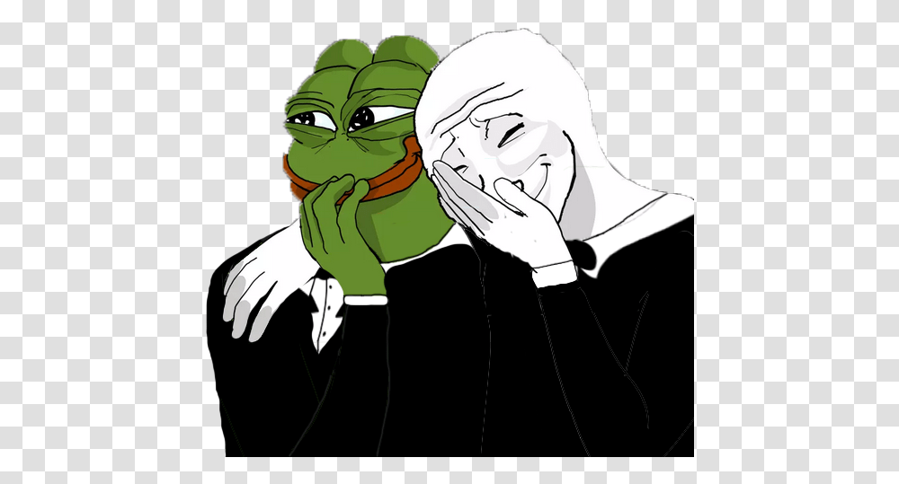 Pepe And Wojak Laughing, Person, Human, Priest, Face Transparent Png