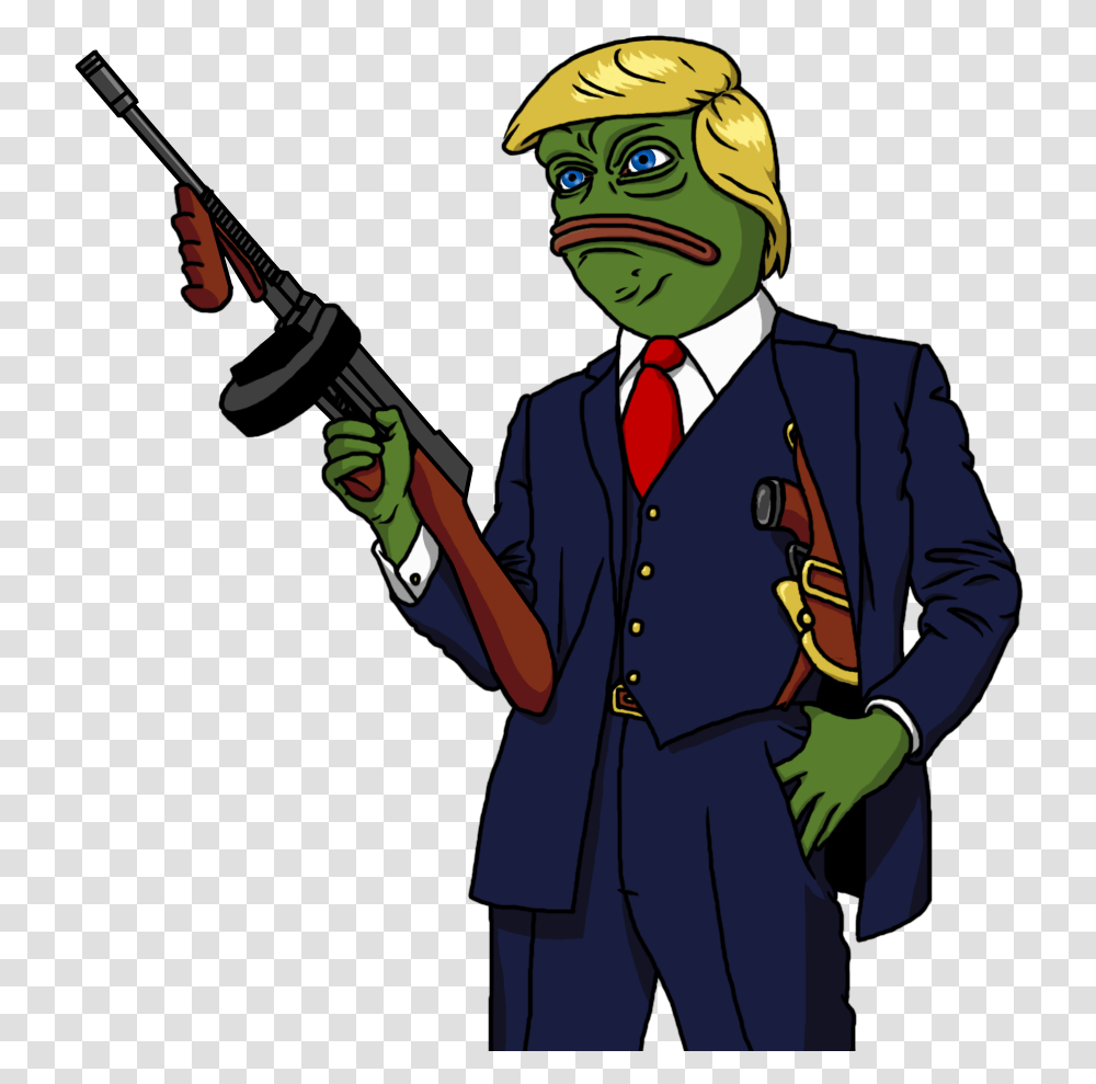 Pepe Donald Trump Pepe Gun, Person, Human, Performer, Photography Transparent Png