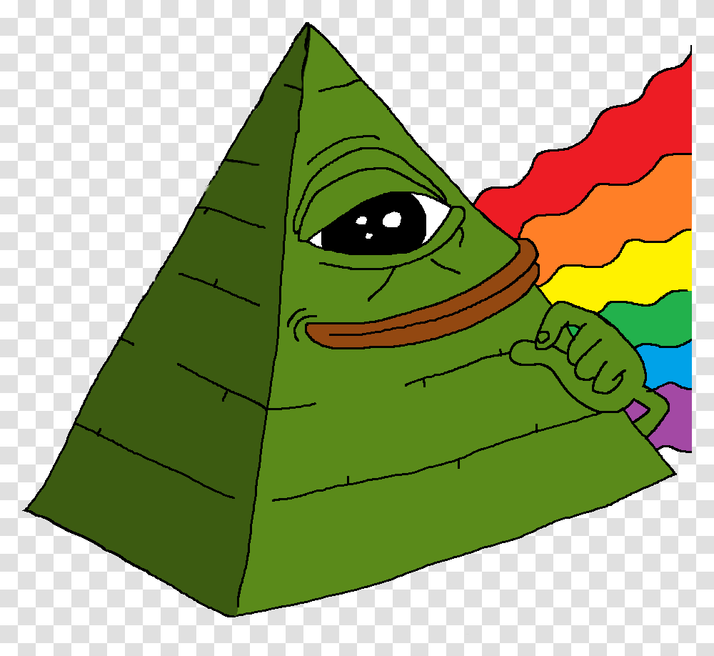 Pepe Illuminati, Triangle, Green Transparent Png
