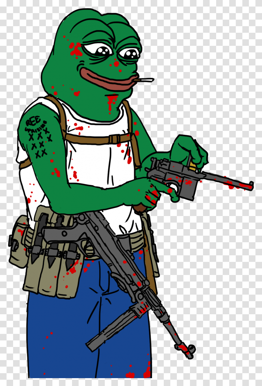 Pepe The Frog Moon Man With Gun, Person, Human, Paintball, Astronaut Transparent Png