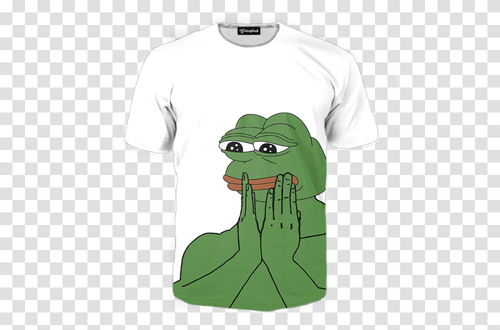 Pepe Touching Face, Apparel, T-Shirt, Sleeve Transparent Png