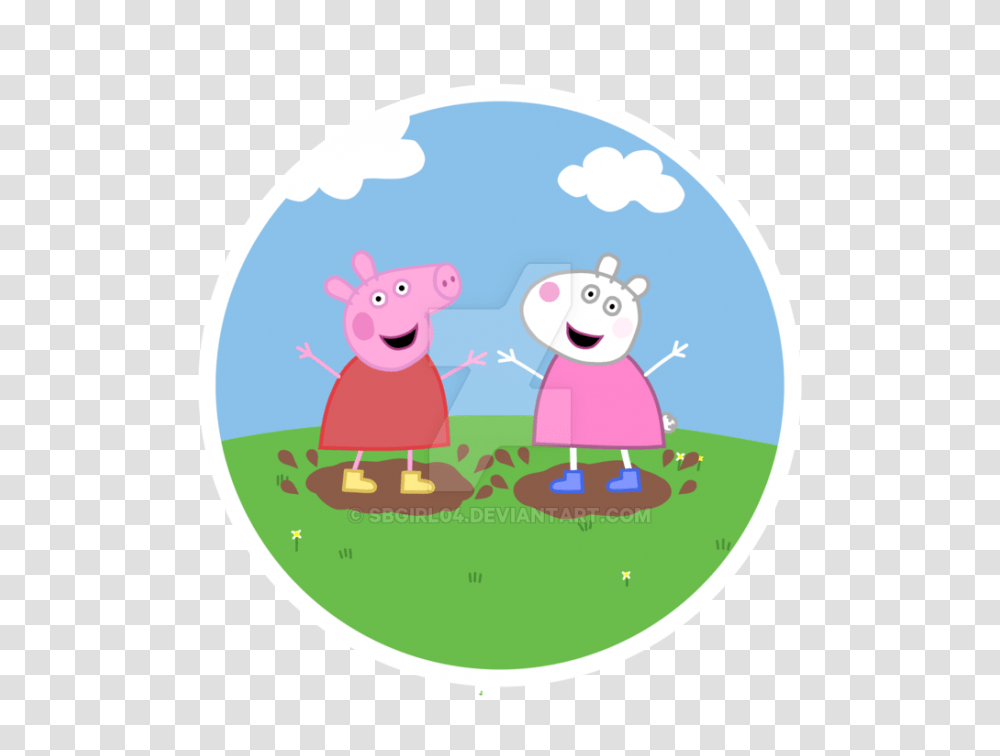 Peppa And Suzy Jumping In Mud Puddles, Mammal, Animal, Sphere Transparent Png