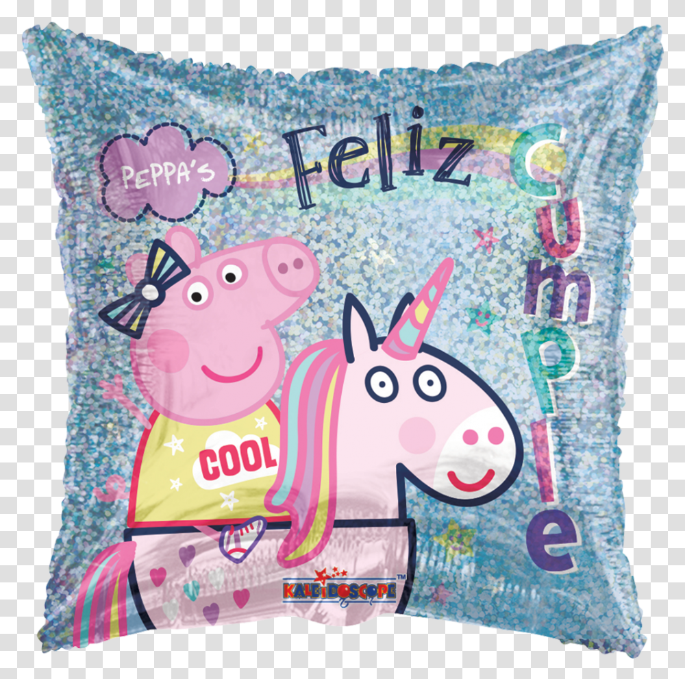 Peppa Pig And Unicorn, Pillow, Cushion Transparent Png