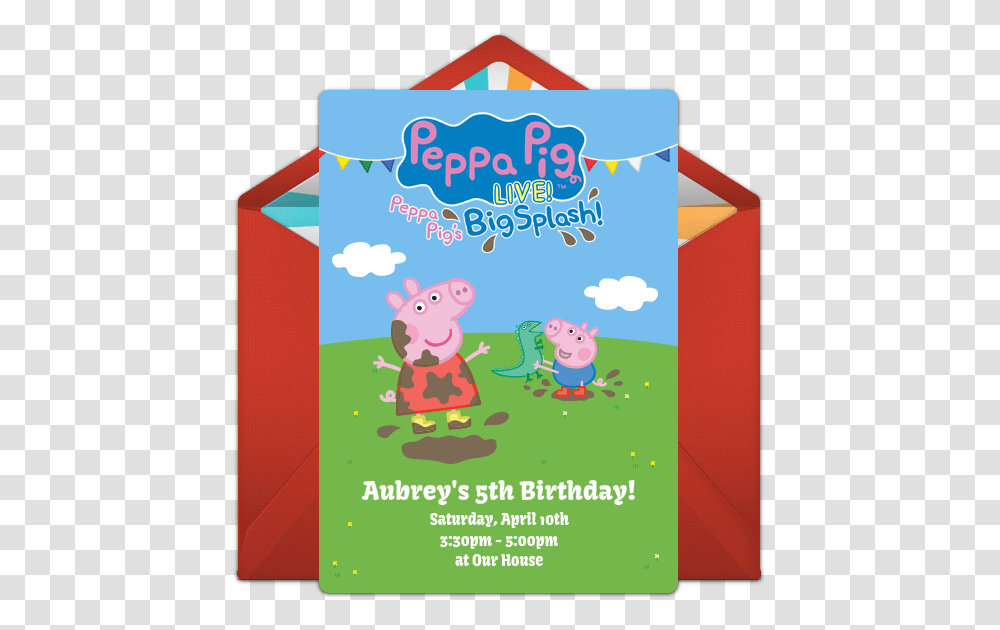 Peppa Pig Birthday Invitations Online Free, Advertisement, Flyer, Poster, Paper Transparent Png