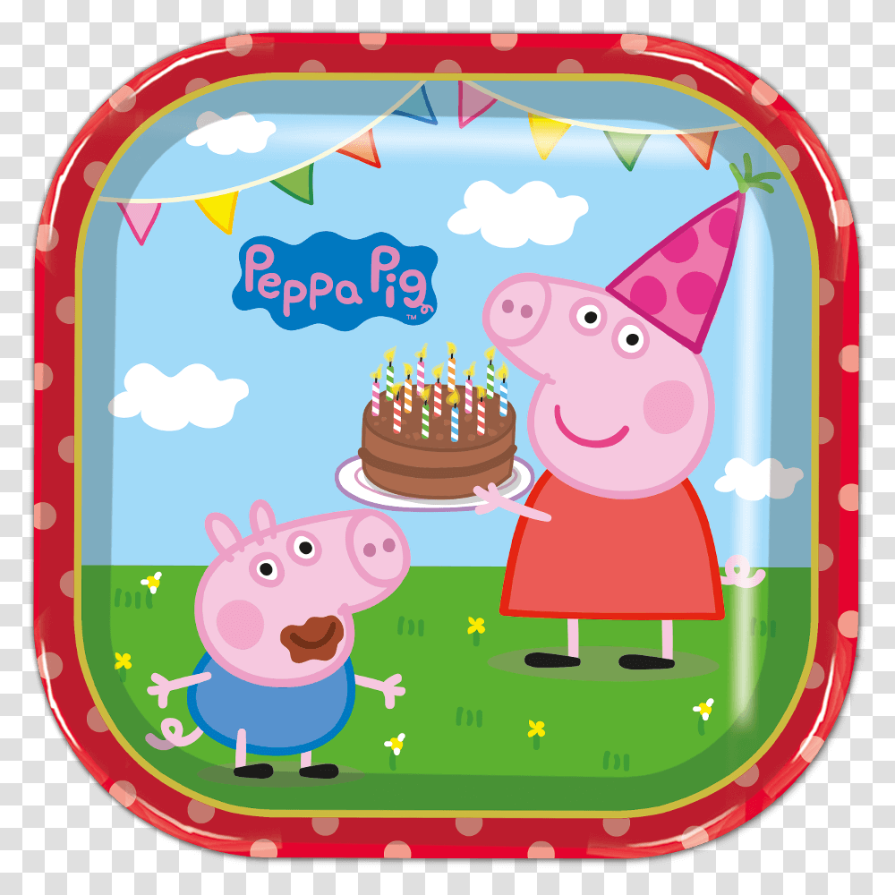 Peppa Pig, Cake, Dessert, Food, Birthday Cake Transparent Png