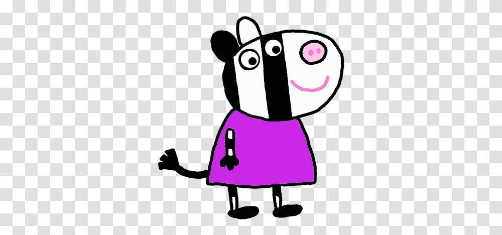 Peppa Pig Characters Zebra, Person, Drawing Transparent Png