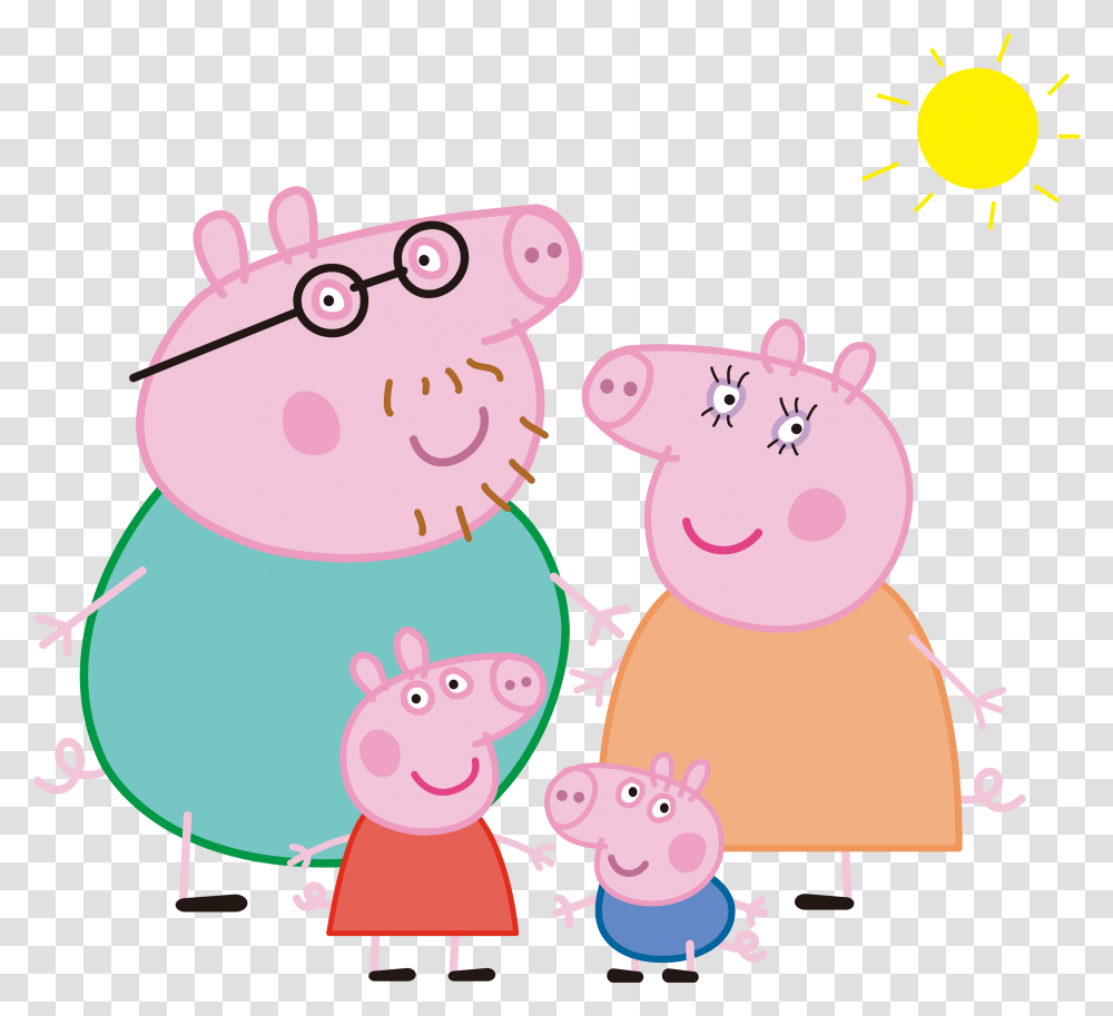 Peppa Pig Family Peppa Pig Family Vector, Rubber Eraser, Plush Transparent Png