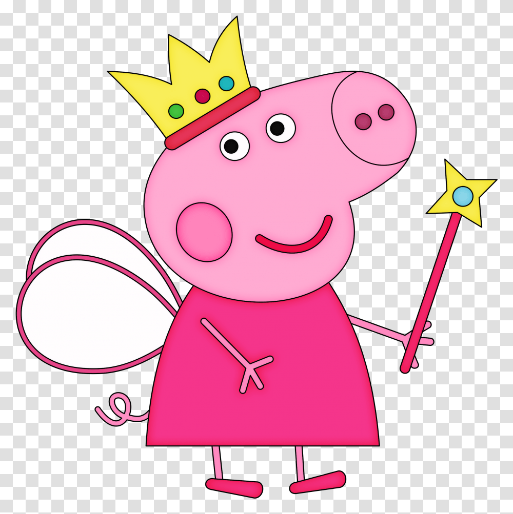 Peppa Pig Family Posted By John Sellers Fairy Princess Peppa Pig, Symbol, Rattle Transparent Png