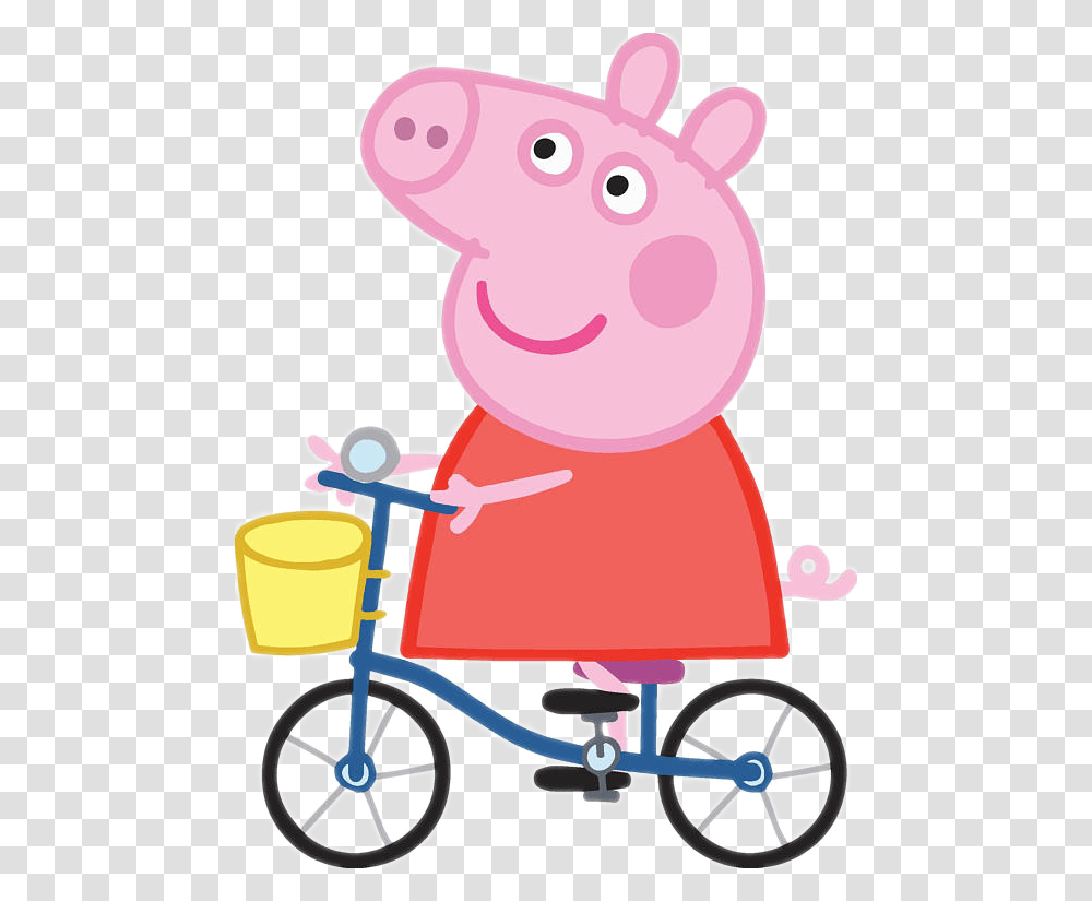 Peppa Pig In Bici, Wheel, Machine, Transportation, Vehicle Transparent Png