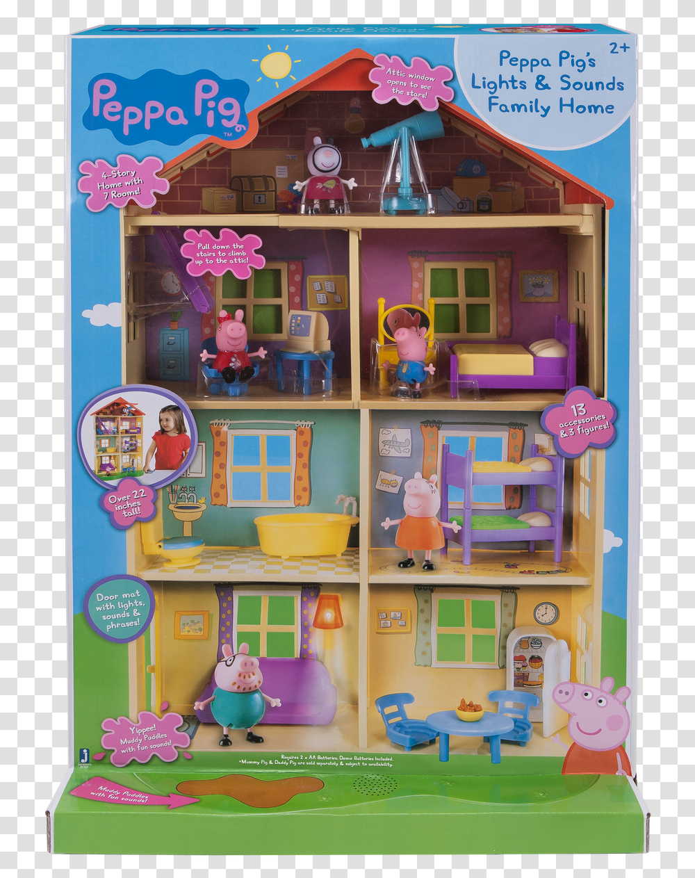 Peppa Pig Lights And Sounds Family Home, Furniture, Figurine, Toy Transparent Png