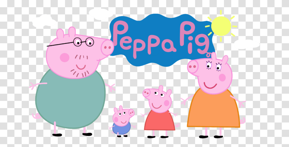 Peppa Pig Logo, Family, Mammal, Animal, Outdoors Transparent Png