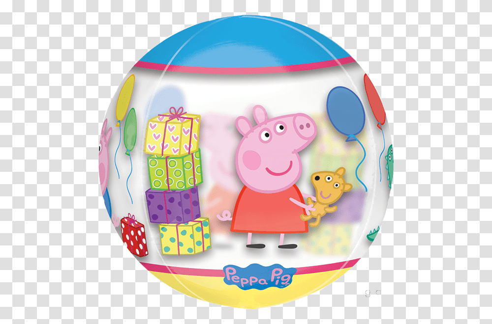 Peppa Pig Orbz Balloon, Birthday Cake, Dessert, Food Transparent Png