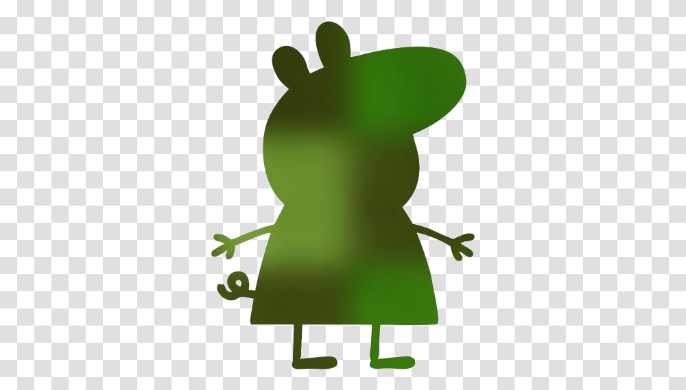 Peppa Pig Silhouette, Green, Animal, Leisure Activities Transparent Png