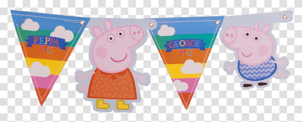 Peppa Pig Summer Fun Pennant Banner Peppa Pig Birthday Banner Printable Free, Applique, Cone Transparent Png