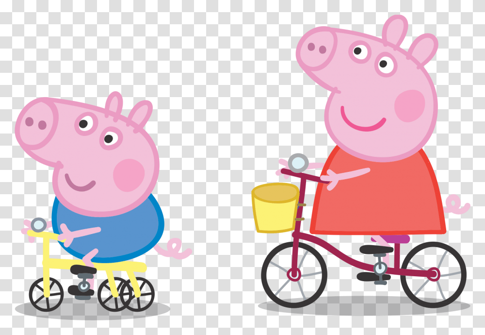 Peppa Pig, Transportation, Vehicle, Tricycle Transparent Png
