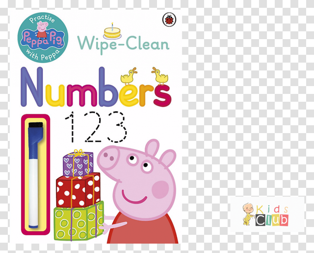 Peppa Pig Wipe Clean Numbers Download Cartoon, Alphabet, Electronics Transparent Png