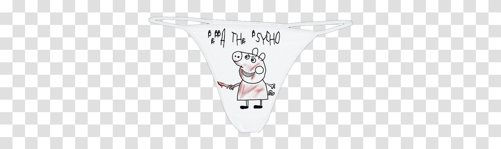 Peppa The P S Y C H O Thong Underpants, Clothing, Apparel, Lingerie, Underwear Transparent Png