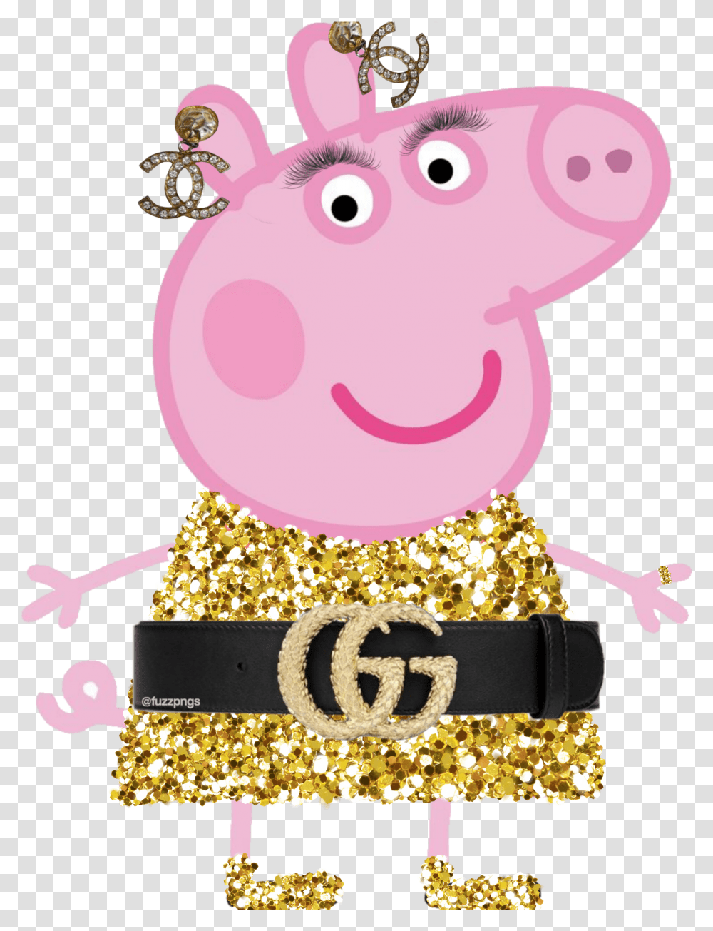 Peppapig Luxury Gucci Peppapiggucci Chanel Pig Peppa Pig, Sweets, Food, Confectionery, Birthday Cake Transparent Png