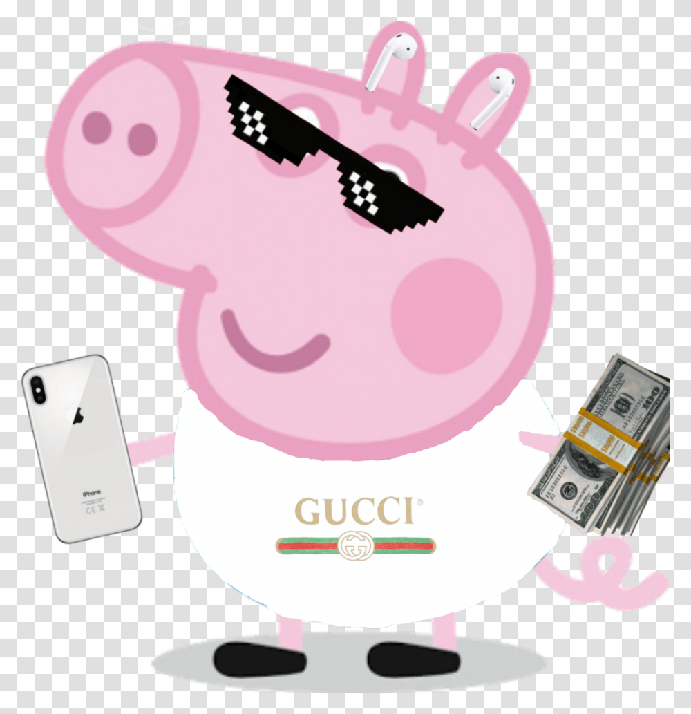 Peppapig Rich Gucci Georgepig George Pig, Mobile Phone, Electronics, Cell Phone, Mammal Transparent Png