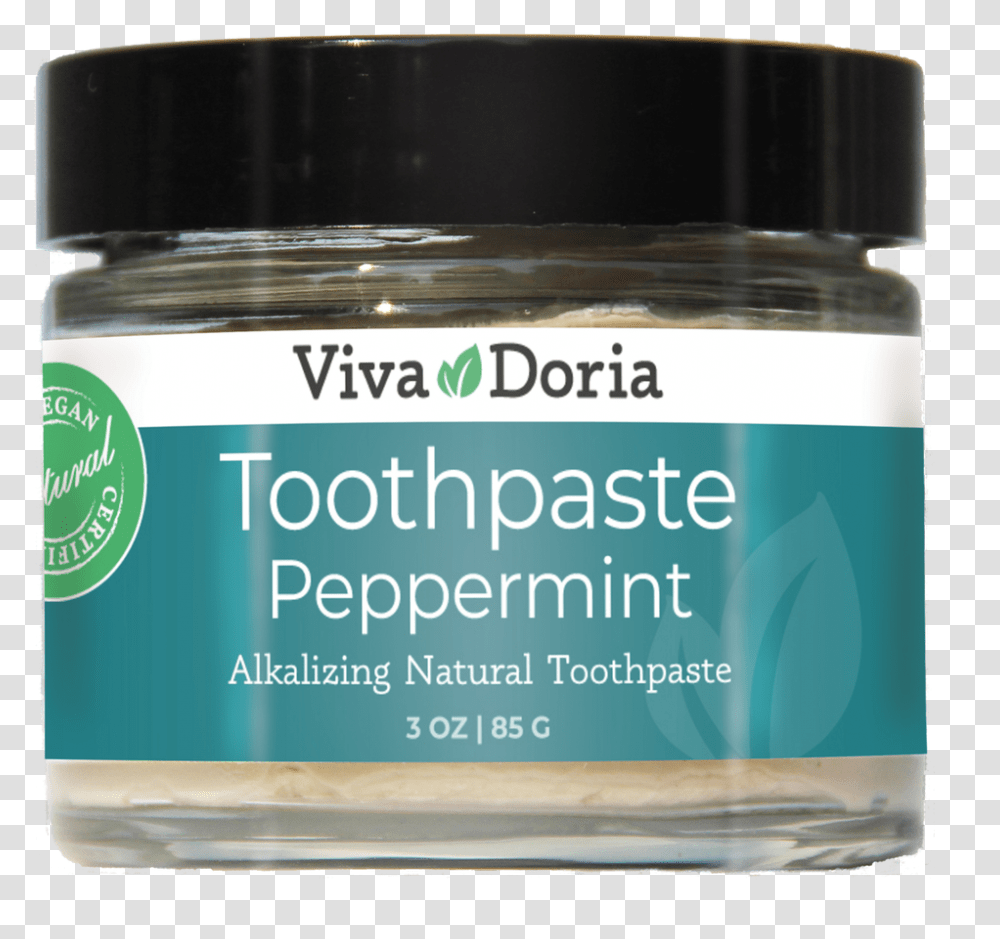 Peppermint Non Flouride Natural Toothpaste, Label, Jar, Plant Transparent Png