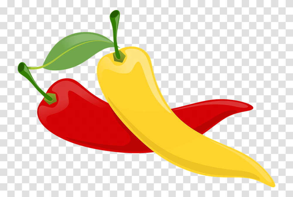Peppers Fruits Vegetables Plants Red Yellow Green Vektor Daun Cabe, Banana, Food, Peel Transparent Png