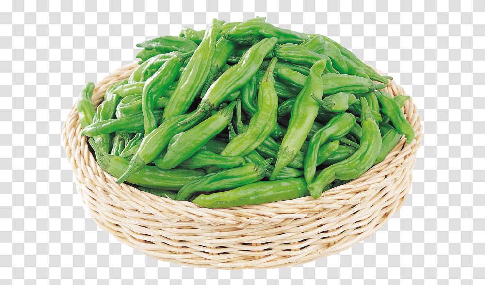 Peppers In Basket Okra, Plant, Produce, Food, Vegetable Transparent Png