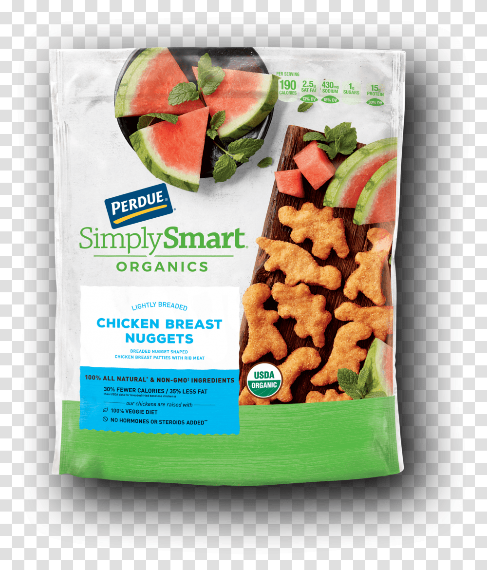 Perdue Simplysmart Organics Lightly Breaded Chicken Organic Chicken Nuggets Walmart, Plant, Food, Fruit, Watermelon Transparent Png
