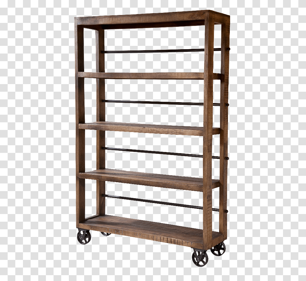 Perfect For Modern Spaces The Hayden Wheeled Wood Shelf, Furniture, Hardwood, Staircase, Bookcase Transparent Png