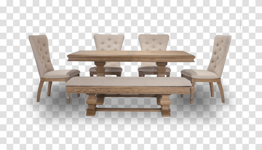 Perfect In Terms Of Comfort And Design Dining Set With Upholstered Bench, Furniture, Table, Chair, Dining Table Transparent Png