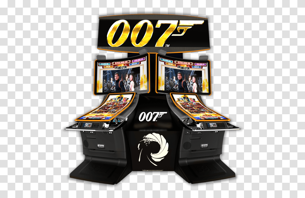 Perfect James Bond Slot Machine, Person, Arcade Game Machine, Monitor, Screen Transparent Png