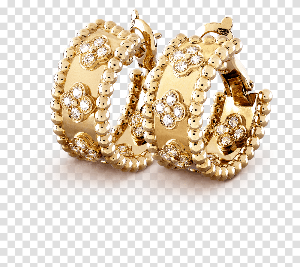 Perle Clovers Hoop Earrings Van Cleef And Arpels Perlee Earrings, Accessories, Accessory, Jewelry, Crown Transparent Png