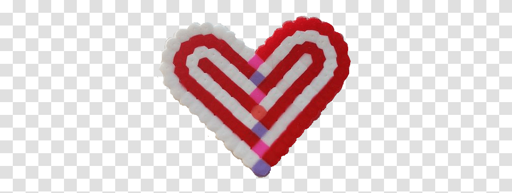 Perler Bead Heart Fused Side Cropped Perler Bead Background, Sweets, Food, Confectionery, Alphabet Transparent Png