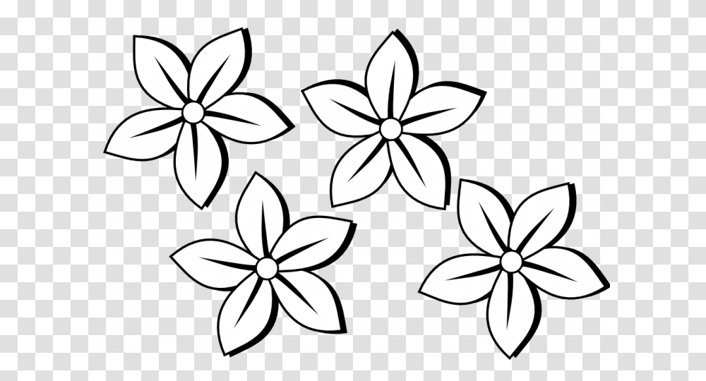 Permalink To 90 Ideas Flower Clip Art Black And White Easy Small Flower Drawings, Stencil, Floral Design, Pattern Transparent Png