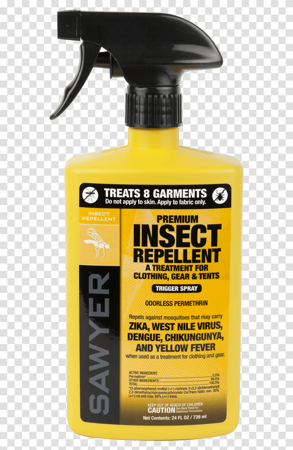 Permethrin Insect Repellent For Clothing Gear And Tents Sawyer Insect Repellent, Bottle, Sunscreen, Cosmetics, Label Transparent Png
