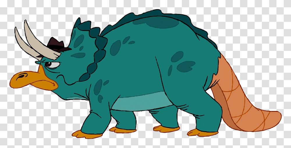 Perry The Triceratops Perry The Platypus Triceratops, Animal, Wildlife, Mammal, Green Transparent Png
