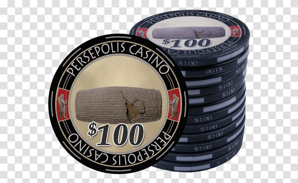 Persepolis Casino Black 100 Ceramic Poker Chip Ceramic Poker Chip, Logo, Trademark, Wristwatch Transparent Png