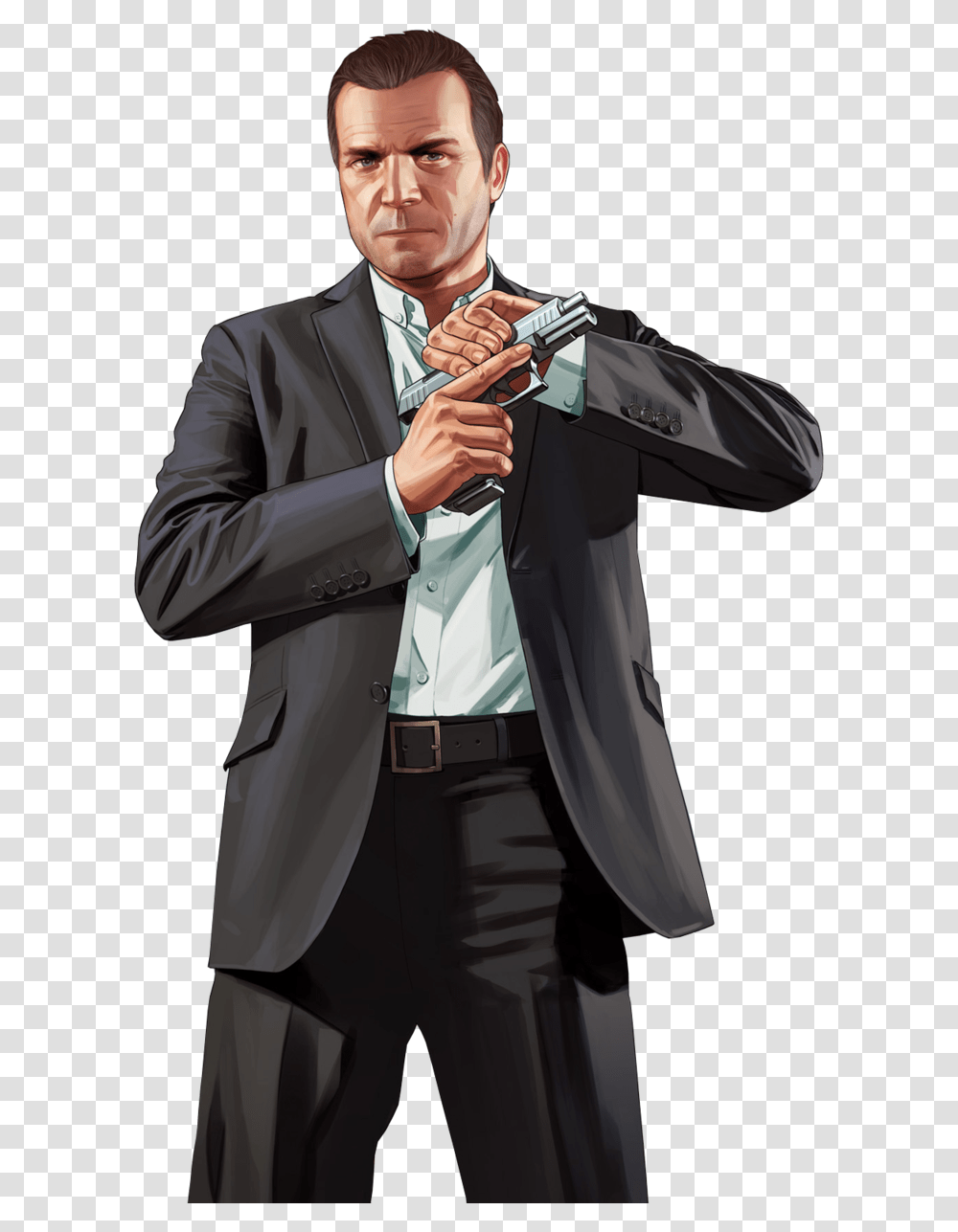 Perso Michael Gta5 Iphone 7 Hd Wallpapers Los Santos Gta 5 Michael, Clothing, Suit, Overcoat, Person Transparent Png