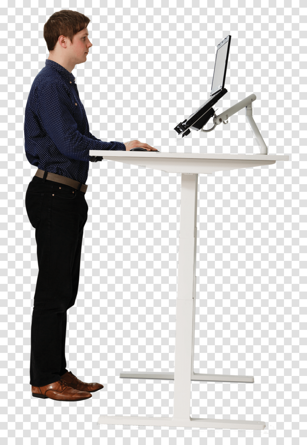 Person At The Standing Desk Transparent Png