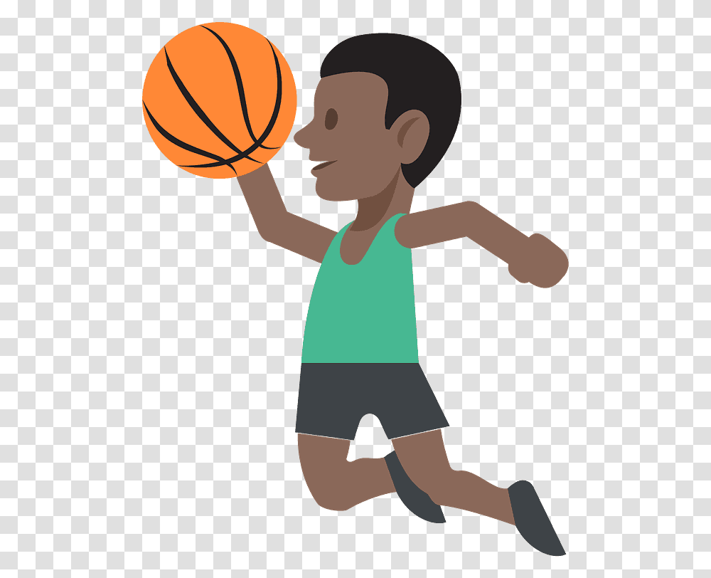 Person Bouncing Ball Emoji Clipart Free Download Shooting Basketball Emoji, Human, People, Team Sport, Sports Transparent Png